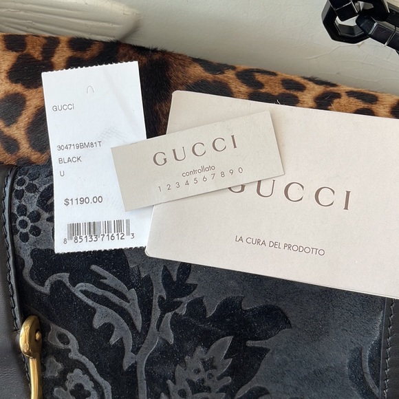 Gucci black brocade clutch with horsebit - Picture 4 of 4